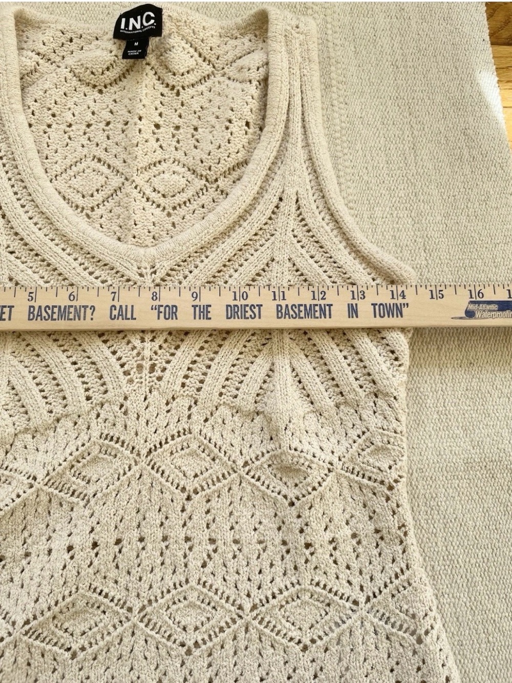 Vintage Y2K Babydoll Crochet Tank Top Size M Boho Coastal Festival - Picture 4 of 5